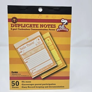 Back To School Eureka Peanuts Snoopy Duplicate Notes 4" x 6" 50 Forms/Pad - Picture 1 of 3