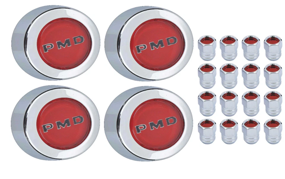 Juego de tapa central y tuerca OER Red Rally II 1967-1972 Pontiac GTO Lemans Firebird Foto 1 de 4