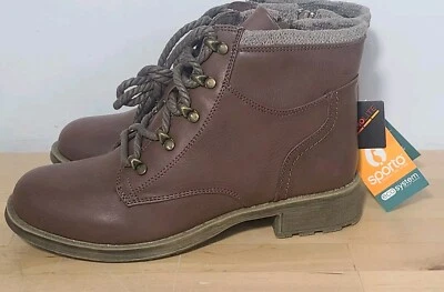 Botas de senderismo Sporto Brandy marrón resistentes al agua con cordones para mujer talla 8M  Foto 1 de 4