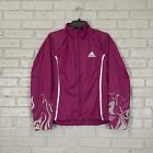 $100 Womens Size S Adidas Glam On Wind Breaker Reflective Jacket GC6657 Berry 2