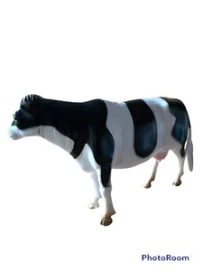 Boley Cow Plastic Farm Animal Vintage Black & White Holstein Dairy  Cow 7x4x2” - Picture 1 of 6