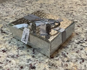 KENDRA SCOTT Elton Platinum Silver-Plated Drusy Oval Cuff Bracelet MSRP $80 NIB - Picture 1 of 5