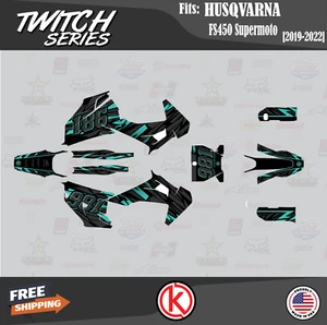Graphics Kit for Husqvarna FS450 Supermoto 2019-2022 Twitch-Teal - Bild 1 von 6
