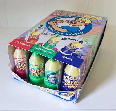 Vintage 1995 Swell CRAYON POP Candy Box, Store Counter Display, 24 Ct Container - Image 1 of 4