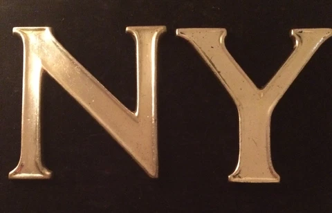 New York Antique brass Letters NY Cover