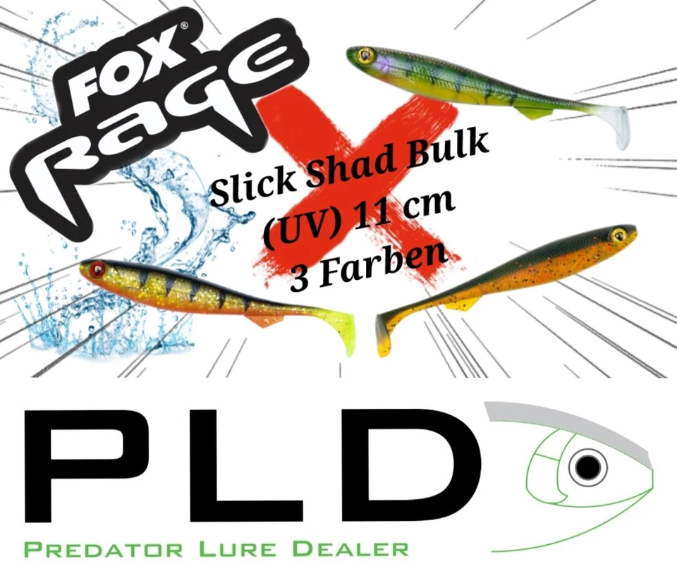 Fox Rage Slick Shad Bulk UV 11 cm Gummifisch Softbait Barsch Zander Hecht Dorsch - Bild 1 von 1
