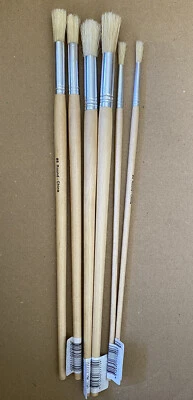 6X Art Painting Brushes Pure Bristle Oil Watercolor Acrylic Touch Up - image 1 of 4