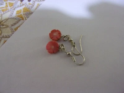 orecchini in argento con corallo naturale.'''''---------- - Immagine 1 di 2