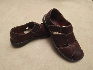 Geboren Herren Braun Leder Fischer Sandalen 8,5 42 M/W Klettverschluss Schuhe EUC - Bild 1 von 8