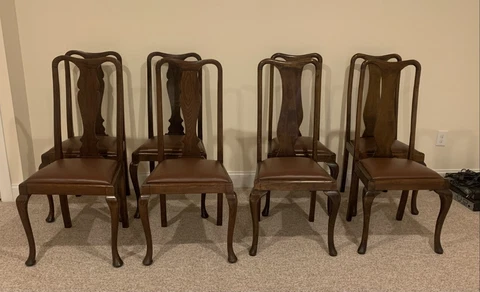 Queen Anne High Back Antique Chairs Cover