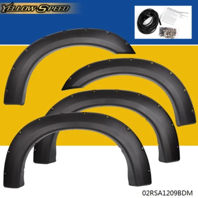 Apto para 99-07 F250 F350 Ford Super Duty Bolsillo Remache Estilo Guardabarros Llamaradas 4 Piezas Foto 1 de 4