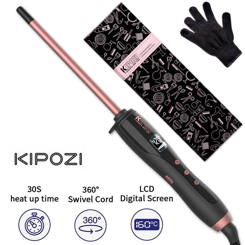 KIPOZI Mini Lockenstab für kleine Locken 9MM Variable Temperatureinstellung Rosa - Bild 1 von 4