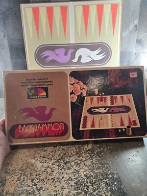 Vintage Backgammon Game Selchow & Righter 1975, Wood Pieces COMPLETE SET - Image 1 of 4