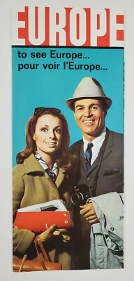 1960s European Railways Train Tourist English French Vintage Travel Brochure - Image 1 of 4