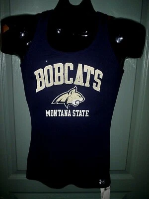  MONTANA STATE BOBCATS UNDER ARMOUR TANK TOP SIZE SM FITTED HEAT GEAR NEW! L@@K! - Image 1 of 3