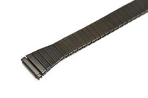 11-14MM GUNMETAL STAINLESS STEEL TWIST O FLEX TAPERED EXPANSION WATCH BAND STRAP - Picture 1 of 2