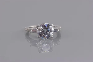 Epiphany Sterling Silver 10mm Cubic Zirconia Baguette Accent Band Ring 925 Sz: 8 - Picture 1 of 7
