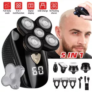 Rasoio Elettrico 5D Testa Calva 5 in 1 per Uomo Rasoio da Rasatura Chiuso Balvo Clipper - Foto 1 di 12