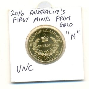 2016 Uncirculated $1 Coin: " Australia's First Mint marks " "M " Melbourne