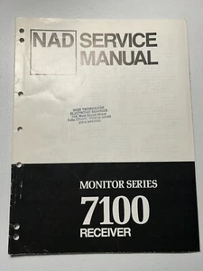 NAD Electronics 7100 Monitor Series Receiver Service Manual Vintage Original OEM - Picture 1 of 4