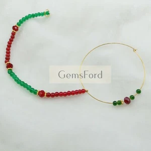 New Gold plated Indian Pakistani Gold Nose Ring Bridal Hoop Pierced Nath Naath  - Picture 1 of 16