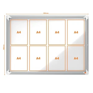 Nobo Schaukasten Premium Plus - Alu Infokasten für Innen, 8 x DIN A4, magnetisch - Bild 1 von 6