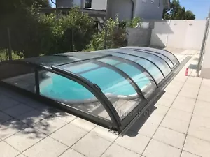 Gfk Schwimmbecken mit Überdachung, 880x365x150 Pool Poolhalle Einbaubecken - Bild 1 von 9