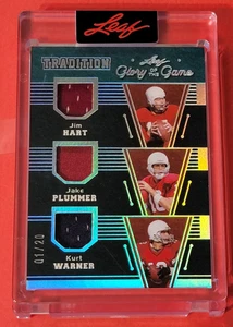Kurt Warner JERSEY CARD #1/20 Jake Plummer JIM HART LEAF ARIZONA CARDINALS - Bild 1 von 3