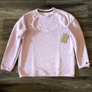 Nike Tour Men's Dri-Fit Textured Golf Crewneck Sweatshirt (Large, Arctic Pink) - Picture 1 of 3