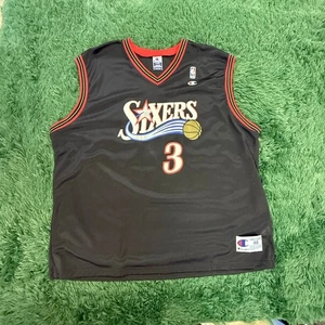 Philadelphia 76ers Y2K Allen Iverson Black Jersey XL NBA Unisex - Picture 1 of 7