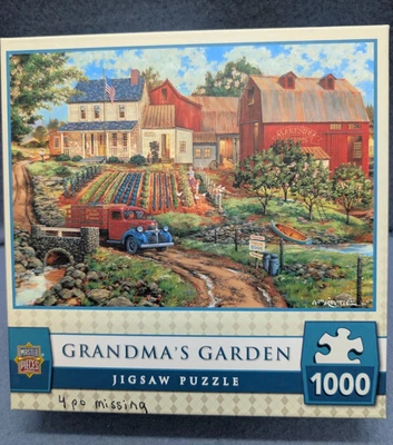 'Grandma's Garden' 1000 Piece Puzzle by MasterPieces ***4 Missing Pieces*** - Image 1 of 4