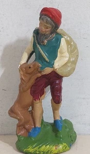 91824 Pastorello Presepe - Statuina in pasta - Uomo con cane - Picture 1 of 5