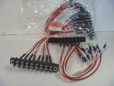 Terminal Strip Block Barrier 8 Position Single Row Chassis Mount  w/ Wire Leads - Image 1 of 4