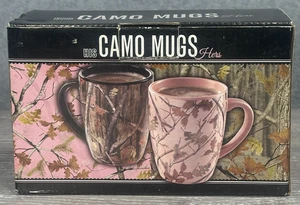 Camo Coffee Mugs Set of 2 Outdoor Life HIS & HERS - 8 Oz Set of 2 NOB - Picture 1 of 10