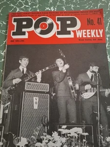 BEATLES COVER : Rare POP WEEKLY Magazine 8 JUNE 1963 Shapiro Billy J Cliff Gerry - Imagen 1 de 5