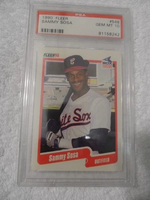 Sammy Sosa RC 1990 Fleer #548 White Sox Rookie RC PSA 10 GEM MINT - Image 1 of 2