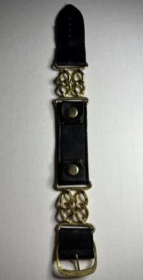 Brazalete pulsera de cadena de cuero para mujer ~ punk glamour motociclista hebilla pulsera 1” de ancho Foto 1 de 4