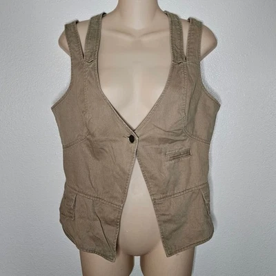 BCBGeneration Khaki Floral Lined Vest Top - Image 1 of 4