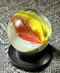 VTG Peltier Red Banana 3 Color Cats Eye Marble .59” - Picture 1 of 9