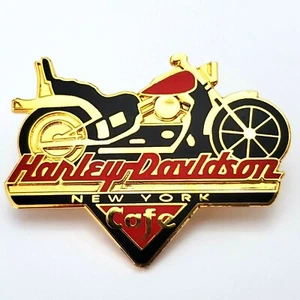 Vintage Rare HARLEY DAVIDSON NEW YORK CAFE Advertising Logo Pin Tack Biker  - Bild 1 von 3