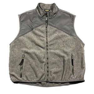 Vintage Woolrich Fleece Vest Mens XL Charcoal Heather Gray Full Zip Pockets - Picture 1 of 12