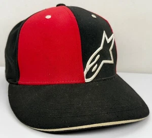 Vintage Alpinestars FlexFit Hat S/M Racing Ahead Y2K Color Block Red LOGO READ - Picture 1 of 19