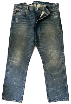 NEW RALPH LAUREN JEANS 38 - 40 DISTRESSED DENIM SUPPLY STRAIGHT CLASSIC FIT RARE - Image 1 of 4