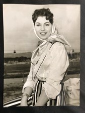Rosanna Schiaffino. Foto originale vintage con timbri a retro.
