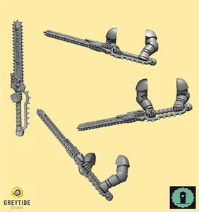 Schwere Kettenschwerter x 5 - Greytide Studio - Crimson Lords - Space Marines - Bild 1 von 6