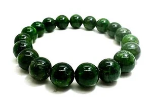 Pulsera de piedras preciosas con cuentas hechas a mano de diopsido de cromo natural genuino real PGB245 - Imagen 1 de 5
