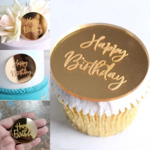 10 piezas 5 cm Feliz CupcakeTopper Cupcake Postre Acrílico Fiesta Decoración Suministro - Imagen 1 de 4