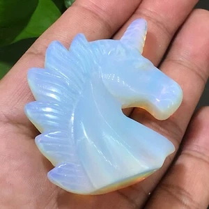 1 pieza opalita sintética unicornio calavera cuarzo cristal tallado reiki curación 2"" - Imagen 1 de 10