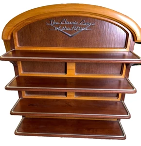 Vintage Wood Wooden Collectible Collector Car Cars Wall Hung Shelf Diecast Toy - Picture 1 of 15