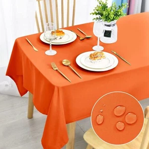 Orange Tischdecke Fleckschutz Abwaschbar Tischwäsche Wasserdicht Tischtuch fü... - Bild 1 von 6